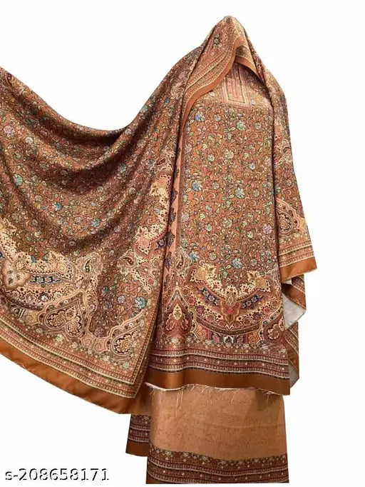 Printed Kashmiri Suit Bottom Set with Shawl